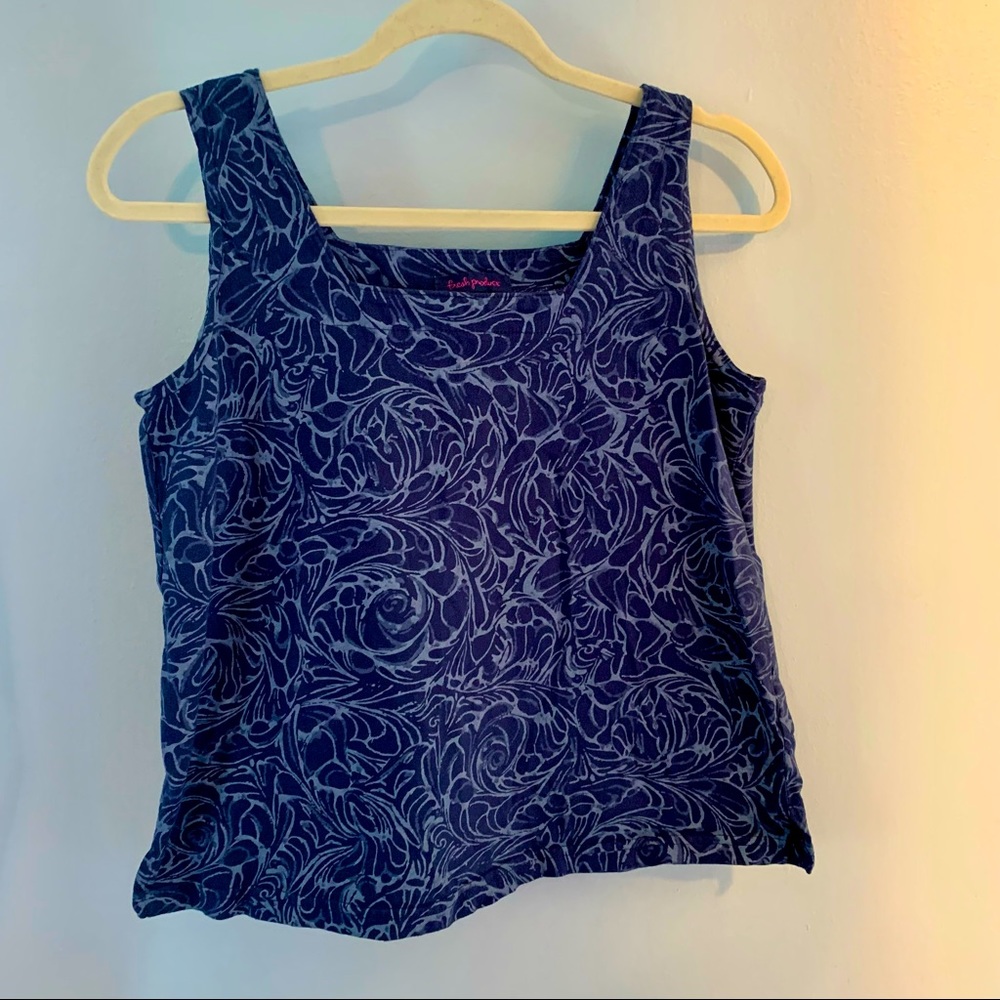 Fresh Produce indigo blue crop tank top boxy cute